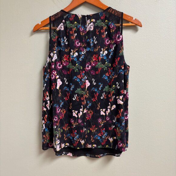 Alice Olivia Womens Silk Floral Top Size *M Lace Sleeveless Fairy Whimsigoth - Picture 4 of 10